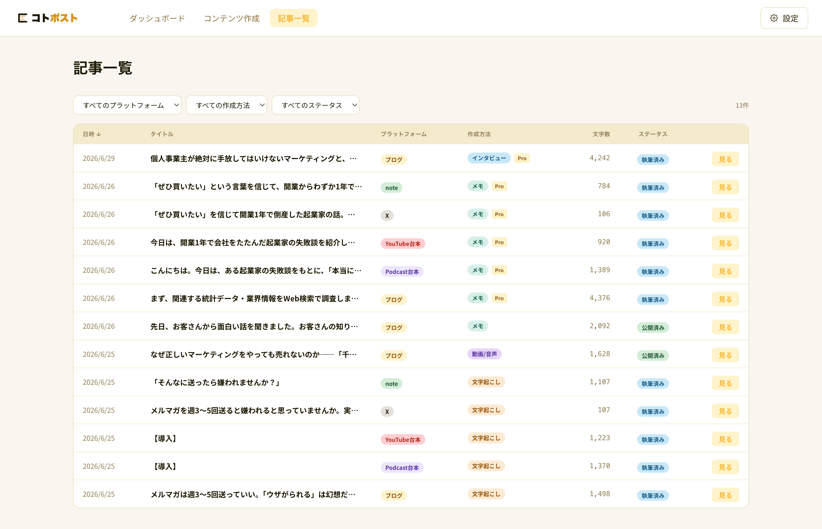 コトポスト 記事一覧